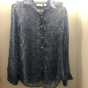 Chico's Blue Textured Blouse
